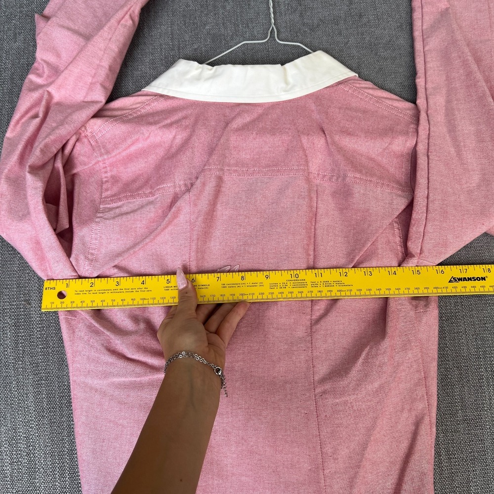 DKNY Wrap Top Womens 6 Pink Long Sleeve Collared Business Casual Luxury Designer - Picture 5 of 8